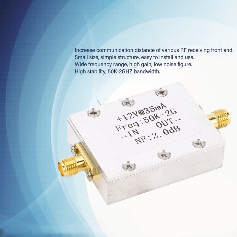 Broadband Amplifier 50K‑2GHZ LNA Amplifier Low Noise 31dB High Gain