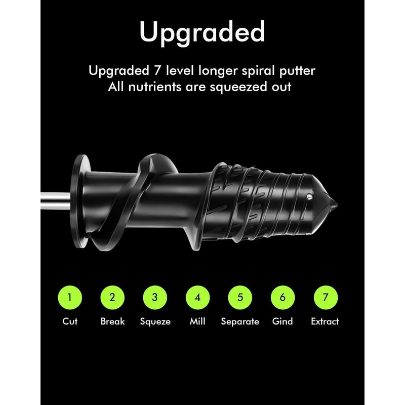 HOPETANA Cold Press Juicer, Slow Masticating, High-Yield Juice Extractor Maker,