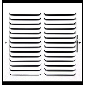 HVAC Premium 10" X 10" 1-Way Fixed Curved Blade AIR Supply Diffuser - Vent Duct Cover - Grille Register - Sidewall or Ceiling - High Airflow - White