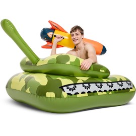 VICKEA Inflatable Pool Fighting Toy Float, Tank Pool Floats for Children and Adults, Water Game Floats for Swimming Party Hit to Score Fun