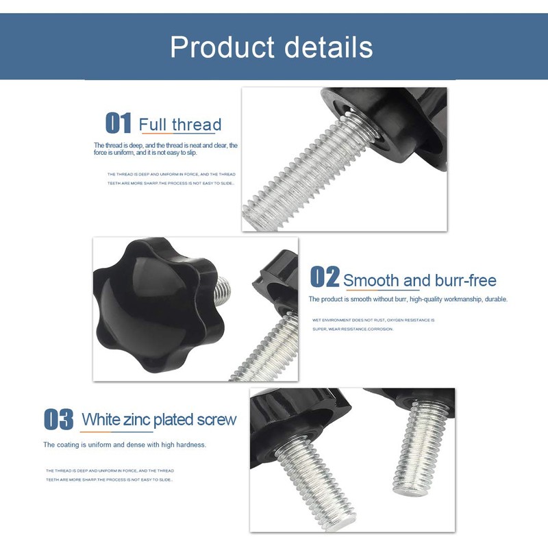 BOZONLI Wing Screw, Plastic Star Head, Knurled Knob, Mounting Screw,