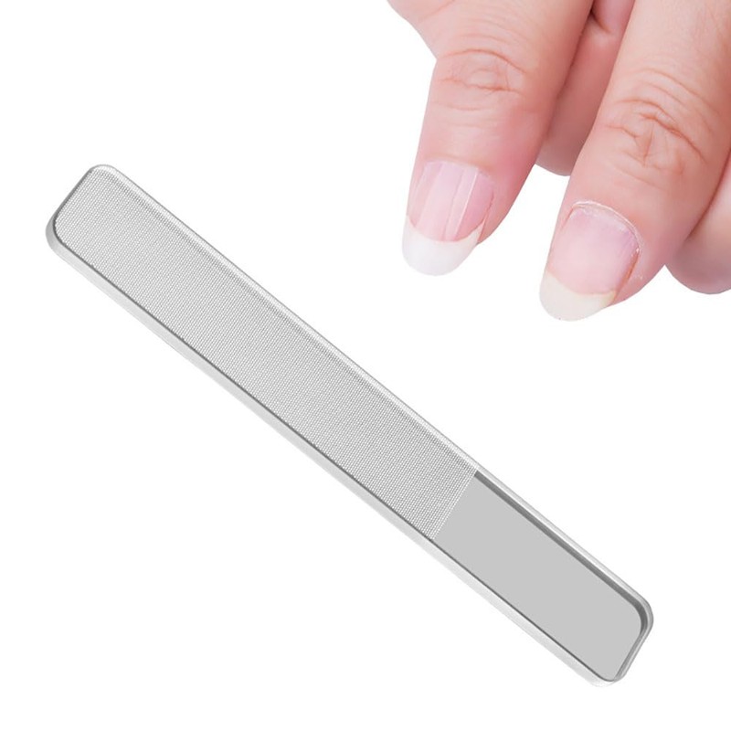 2 Pcs Glass Nail Files, Crystal Glass Nail Buffer Files