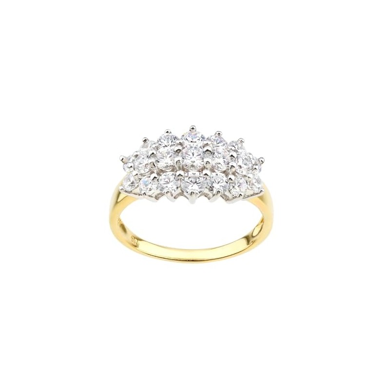 Old English Jewellers 9ct Yellow Gold on Silver 1.50ct Cluster
