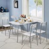 Vecelo 5 Piece Dining Table Set 4 Chairs Breakfast Wooden