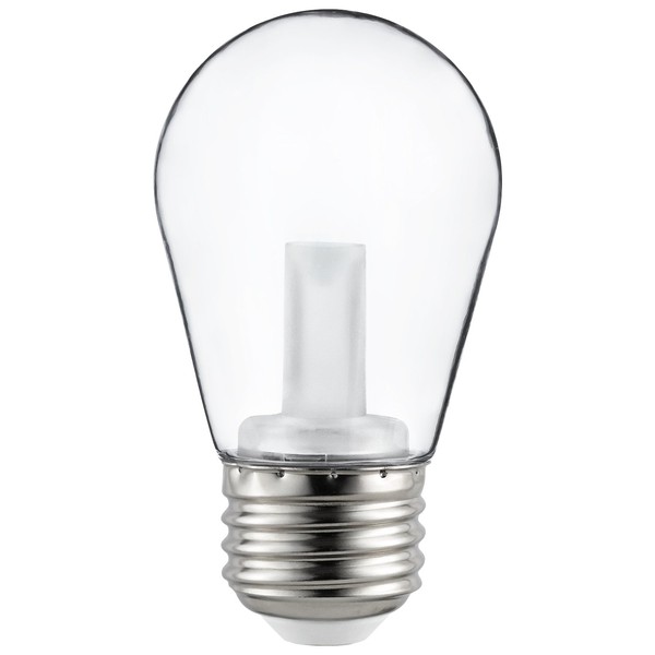Sunlite 81067-SU LED S14 String Light Bulb, 1 Watt (10W Equivalent), 50 Lumens, Medium Base (E26), Non-Dimmable, ETL Listed, 2700K Warm White, Clear, 1 Count