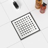 Neodrain 4-Inch Square Shower Drain with Removable Quadrato Pattern Grate,
