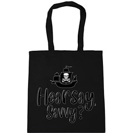 Hippowarehouse Hearsay, Savvy? Trial court pirate justice Tote Shopping Gym Beach Bag 42cm x38cm, 10 litres