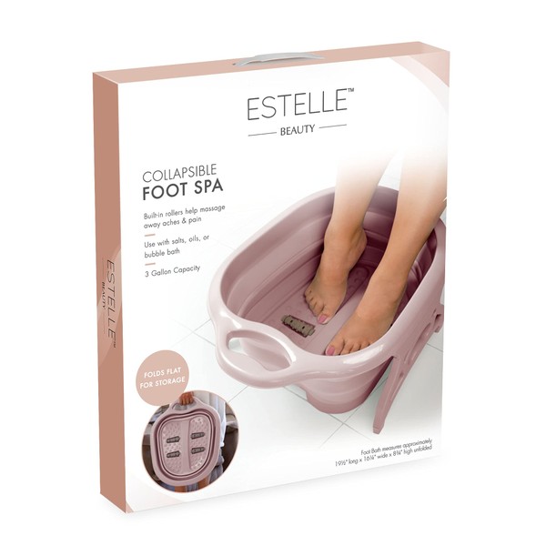 IdeaWorks Collapsible Foot Bath Massager - Non-Slip 3 Gal. Capacity - Pink
