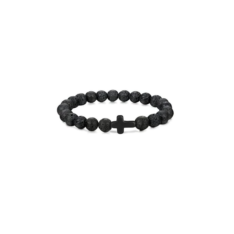 Yocoyee 8MM Ornament Tiger Eye Lava Volcanic Stone Beads Bracelets