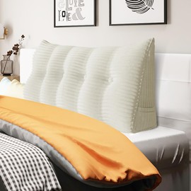 10 lbs Thickened Headboard Pillow Wedge Pillow Headboard Reading Pillow Bed for Comfortable Backrest Reading Triangular Pillow with Side Pocket Backrest Pillows for Sitting in Bed Full