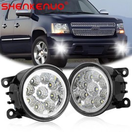 SHENKENUO Pair Fog Lights Fit For 2007-2014 Chevy Tahoe Avalanche Suburban GMC With Bulbs