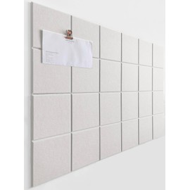 DECORITA Cork Board 24 x36 Alternative - 6 Pack Felt Wall Tiles with Safe Removable Adhesive Tabs, Cork Boards for Walls Cork Board for Home Office Pin Board Tack Board - Warm White