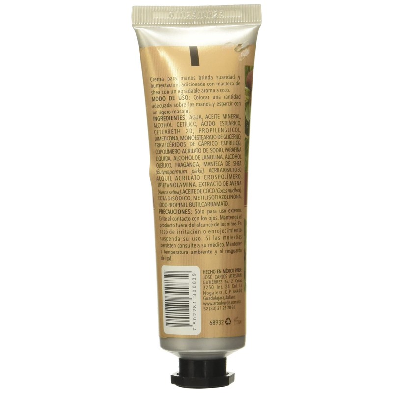 Crema de Manos Avena/Coco Árbol Verde