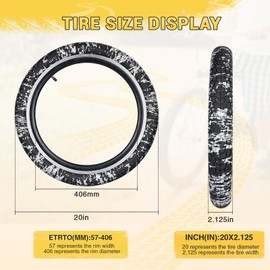 ZUKKA 20 x 2.125 Bike Tire 20 Inch Tires Kids Bike Tire Folding Replacement Tire for Kids Bike MTB Mountain Bike