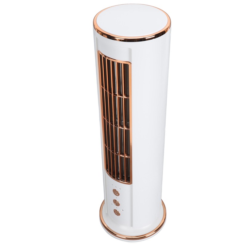 Desktop Bladeless Fan 3 Speed Wind Tower Shaped USB Rechargeable
