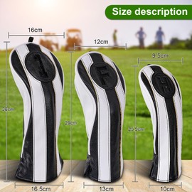 Big Teeth Headcovers Golf Headcovers Set of 3 (1FUT) / Single Piece Golf Wood Cover Set Golf Driver Cover Fairway Wood Utility (UT)