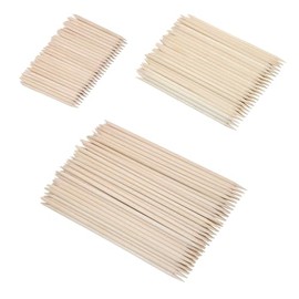 Mini Skater 150 Pcs Orange Nail Sticks Double Sided Manicure Sticks Cuticles Pusher Wooden Cuticles Stick for Manicures Pedicures Nails Care Craft Home Salon (Natural Wood, 3 inch, 4.5 inch, 6 inch)