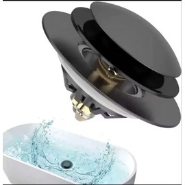 Universal Tub Stopper Bathtub Drain Pop Up Bathtub Drain Plug Replaces Drain Stopper Easy to Install and Clean 2-in-1 Copper Bathtub Filter Drain Plug, Bathtub Plug