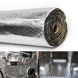 LINGDA 200mil Car Sound Deadener Deadening Mat,Closed Cell Foam Material with Aluminum Foil,for Auto Door,Roof and Body Sound Insulation 36.16 Sqft