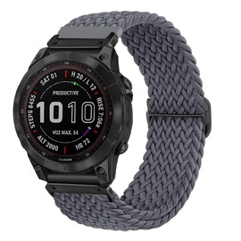 TUCOMO Nylon Geflochtenes Armband für Garmin Fenix 7/7 Pro/Fenix 6/6 Pro/Fenix 5/5 Plus/epix Pro 47mm, Quick Fit 22mm Dehnbare Elastische Uhrenarmband für Garmin Forerunner 955/965/epix 2