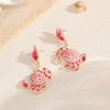 YUNXI Blue Enamel Crab Dangle Earrings for Women Nautical Coastal