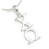 The Collegiate Standard Chi Omega Sorority Sterling Silver Lavaliere Pendant