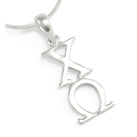 The Collegiate Standard Chi Omega Sorority Sterling Silver Lavaliere Pendant