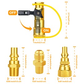 MCAMPAS 1/4" Propane Quick Connect Adapter Kit Converter 3/8" Female Flare Propane Hose to Gas Grill Quick Connection