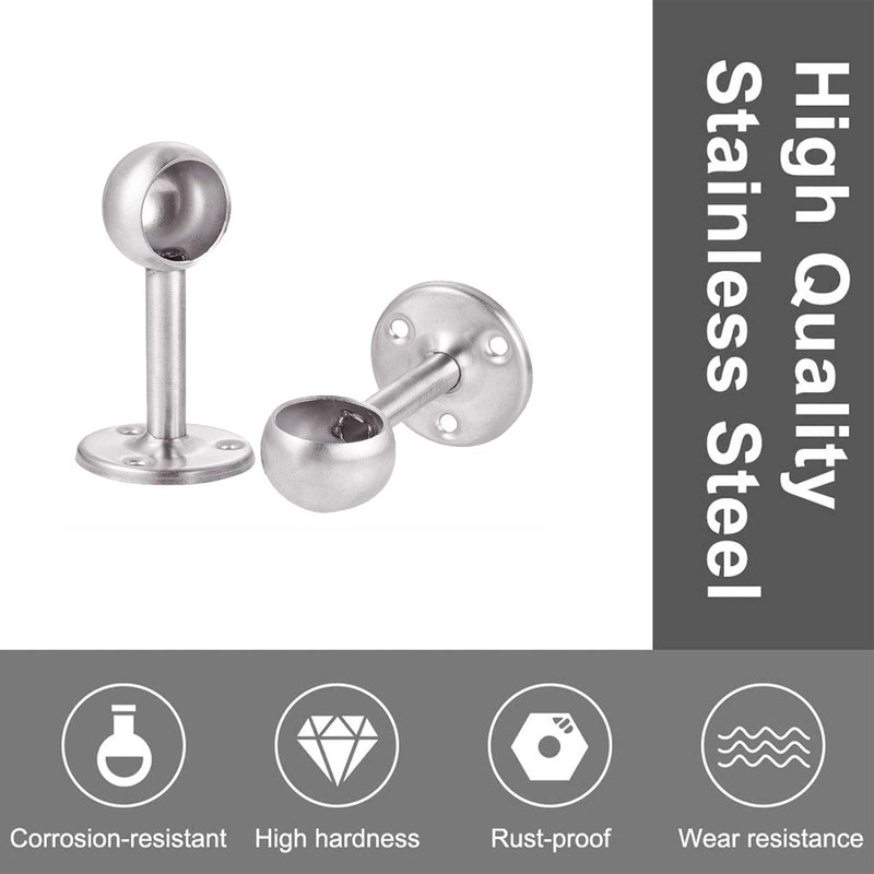 INCREWAY 2pcs Stainless Steel Wardrobe Pipe, Dia 25mm(1") Closet Lever