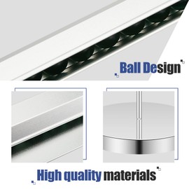 Aluminum Slide Check Rack with 2 Pcs Receipt Holder Spike Desk Receipt Holder Restaurant Ticket Holder Silver ticket Rail Bill Orders Display Rail for Kitchen Office Cafes Bar Note Organizer (36 Inch)