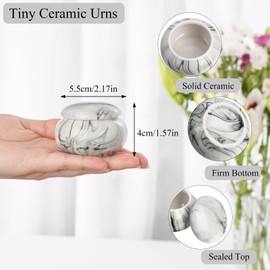 SOITIS Set of 4 Small Urns for Ashes, 1.57 Inches Ceramic Keepsake Urns, Tiny Urns for Human Ashes, Decorative Urns Memorial Mini Urns for Human Ashes with Box, Cremation Funeral Ashes-4 colors