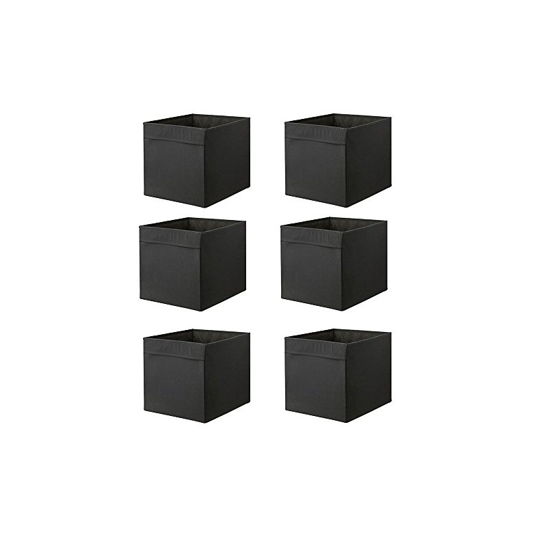 Ikea Drona Box (Black, 6 Pack (L:15" x W:13" x
