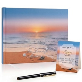 Funeral Guest Book for Memorial Ocean Beach