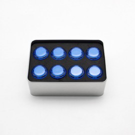 QANBA Gravity KS Aquecon Buttons, 0.9 / 1.2 inches (24/30 mm), Aquacon Quiet Buttons, 8 Pieces (Boxed), Arcade Buttons, Gravity Mechanical Axis, 48 dB Quiet, Durable, Compatible with Aceton and