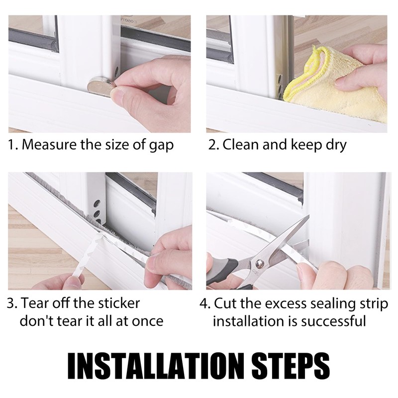 Felt Pile Weather Stripping for Windows, Windproof Dustproof Door Window