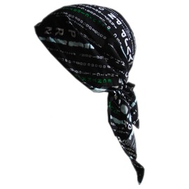 Cool4 A02 Summer XL Head Scarf Beach Scarf Bandana Beanie Hat Chemo Cap, Black abstract with numbers patterned