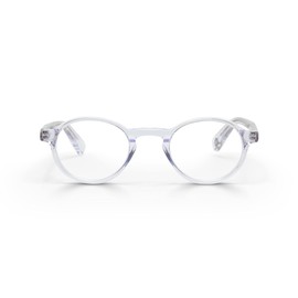 eyebobs Board Stiff Premium Blue Light Reading Glasses for Women and Men | Round Blue Light Blocking Computer Glasses | Crystal Front and Temples | 2.25