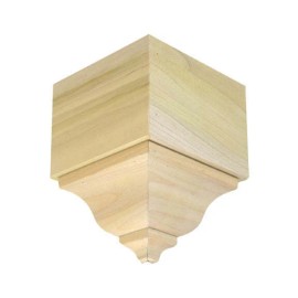 NewMouldings EWCR63 Crown Outside Corner Block 3-1/2 Tall x 2-3/8 Face Unfinished - Maple