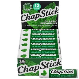 ChapStick Bálsamo Labial Clásico de Menta Verde, Cuidado Labial, Regalo para el Día de la Madre, Tubos de 0.15 Onzas (Paquete de 12)                  