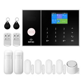XNY 4G Complete Alarm System, WLAN Wireless Alarm System for Home and Apartment with App Push, Motion Sensor, Window Door Sensors, Remote Control, Siren, Works with Alexa (XNY-108-4G-C)