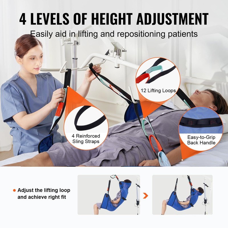 VEVOR Universal Full Body Patient Lift Sling, Patient Lift Medical