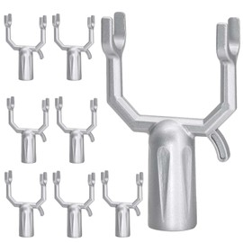 10 Pcs Heavy-Duty Aluminum Alloy Tree Support Kit - Tree Supports for Leaning Trees & Branch Support for Propping Up Plant Stems, Vines, Flowers with Broom Pole Anchors (0.75 Inch Diameter, Silver)