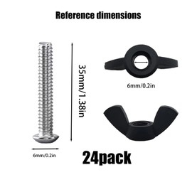 OWMOSYX 12 Pcs M6 Pet Carrier Fasteners, Stainless Steel Replacement Bolts for Plastic Pet Carrier Dog Kennel Hardware Kit Cat Cage Carrier Parts