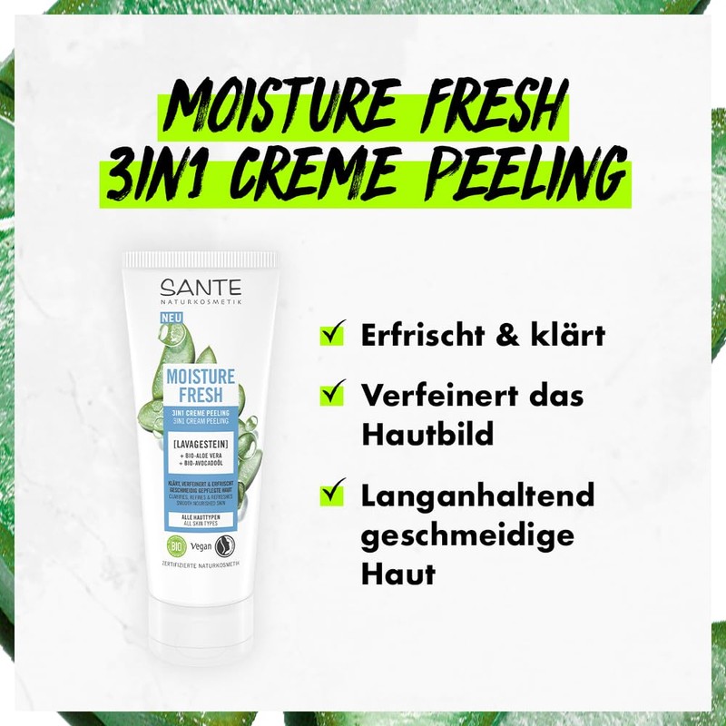 Sante Naturkosmetik 3-in-1 Cream Exfoliating Moisture Fresh, 100 ml