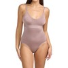 BGBGMaxazria Women's Shiny Seamless Waist Sculptor Bodysuit, Twilight Mauve, Large