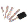 5pcs Paddle Hair Brush Set Easy Detangling Brush Tail Comb