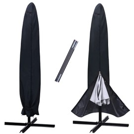NettyPro Umbrella Cover for 6ft to 9ft Patio Umbrellas, Waterproof and Ripstop Market Umbrella Parasol Cover with Zipper and Rod, Black