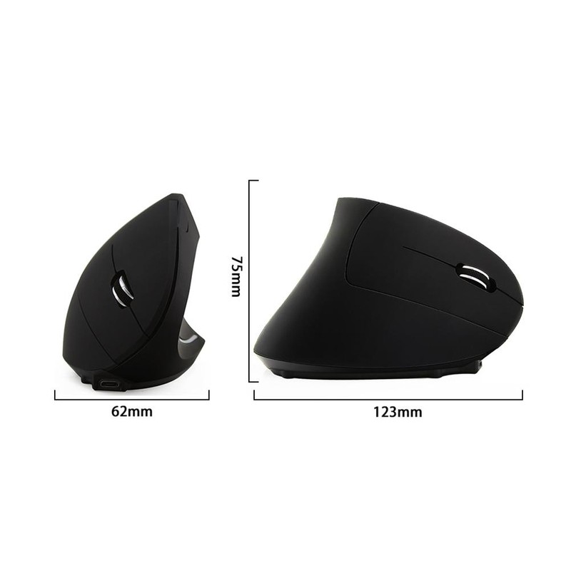 Wireless Vertical Ergonomic Optical Mouse Rechargeable Mouse with USB for
