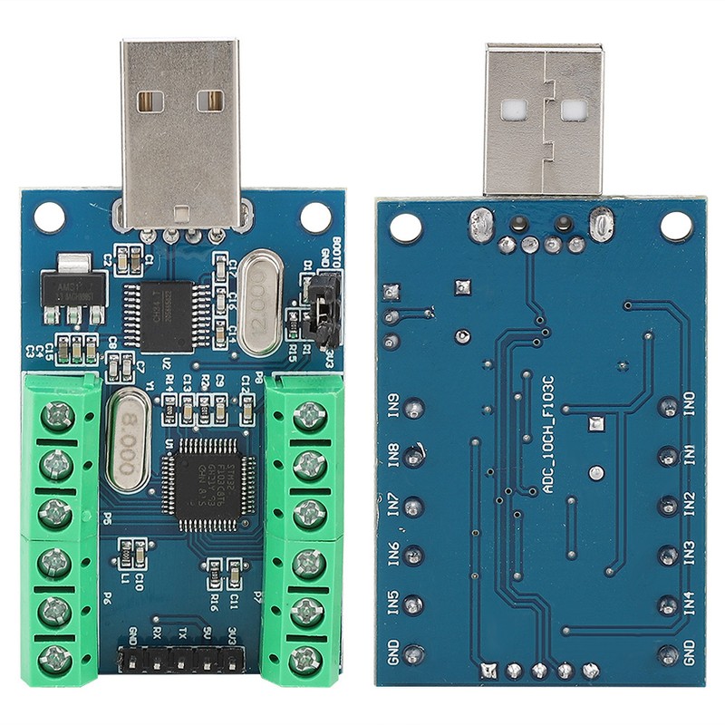 USB Interface 10 Channel 12Bit AD Sampling Data Acquisition STM32