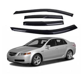 Fits for Acura TL 2004 2005 2006 2007 2008 Acrylic Safe Smoke Window Visor Set - Sun, Rain, and Vent Protection, 4-Piece Tape-On 2 mm Thickened Window Deflector Guard Kit